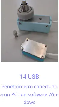 14 USB Penetrómetro conectado a un PC con software Windows